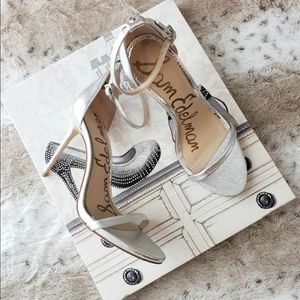 NEW Sam Edelman Nadya Metallic Ankle Strap Heels